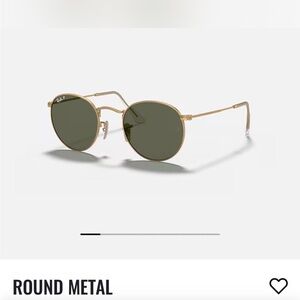 Ray Ban Gold frame round sunglasses polarized